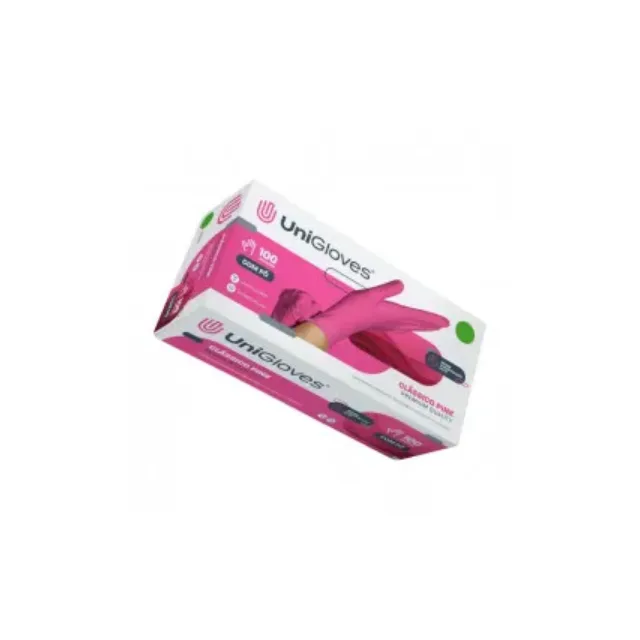 Foto do produto na loja: Luva de Látex para Procedimentos Clássico Premium Quality Pink - Unigloves