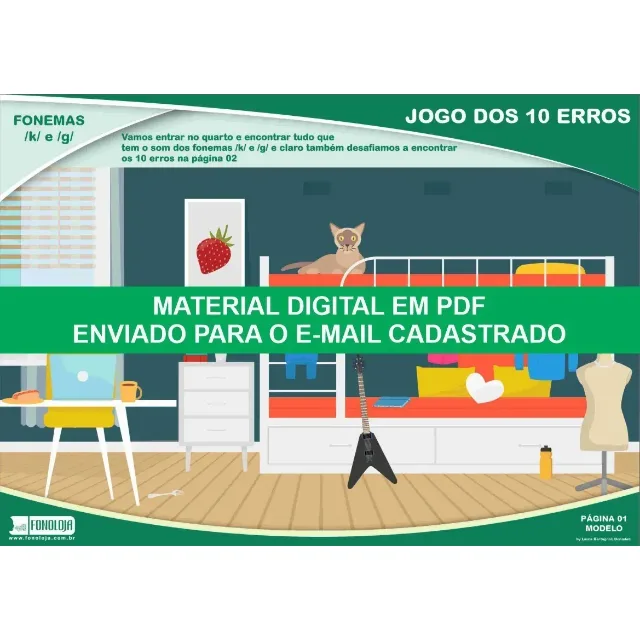 Foto do produto na loja: Jogo dos 10 erros - Fonemas /k/ e /g/ - Conjunto com 04 pranchas - FORMATO DIGITAL