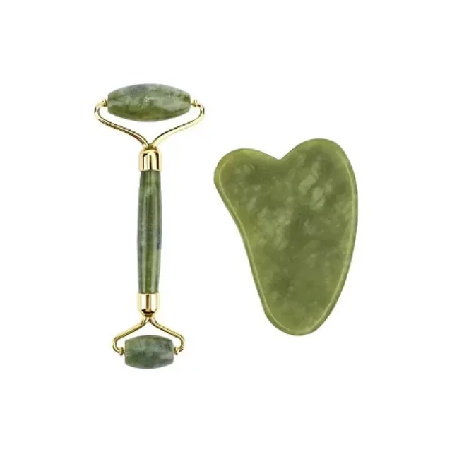 Foto do produto na loja: Rolo Massageador Pedra De Jade e gua sha Massagem Facial Anti Rugas unidade